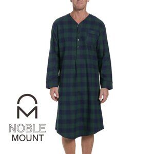 Noble Mount Mens Nightshirt - 100% Cotton Flannel Mens Nightshirts for Sleeping